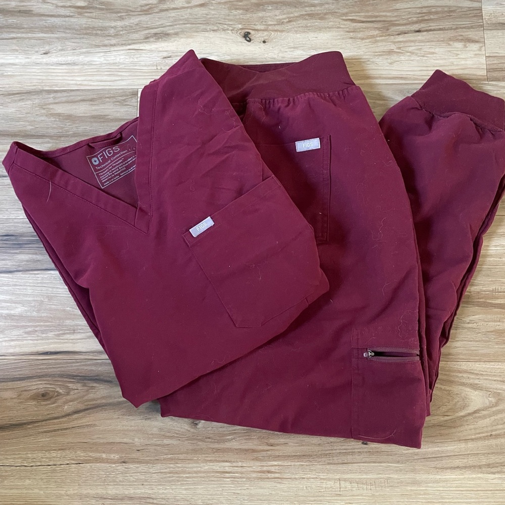 Maroon/ Burgundy Figs Scrubs